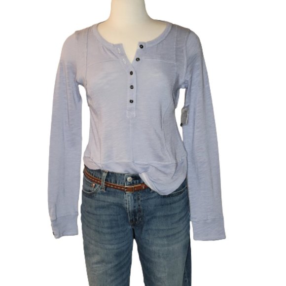 We The Free Tops - We The Free, Free People ,  Long Sleeve, 5-Button, Blue, Top Size S/P,  NWT